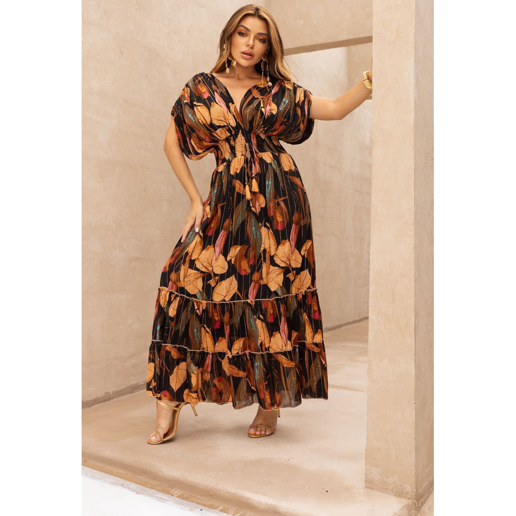 Vestidos Longos Boho Chic - Exclusivos, Elegantes e Atemporais Outono e Inverno Linha Indiana