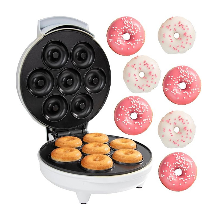 Mini Maquina De Donuts Café Da Manhã Capacidade Para 7 Mini Rosquinha Elétrica 110V Portátil JJ