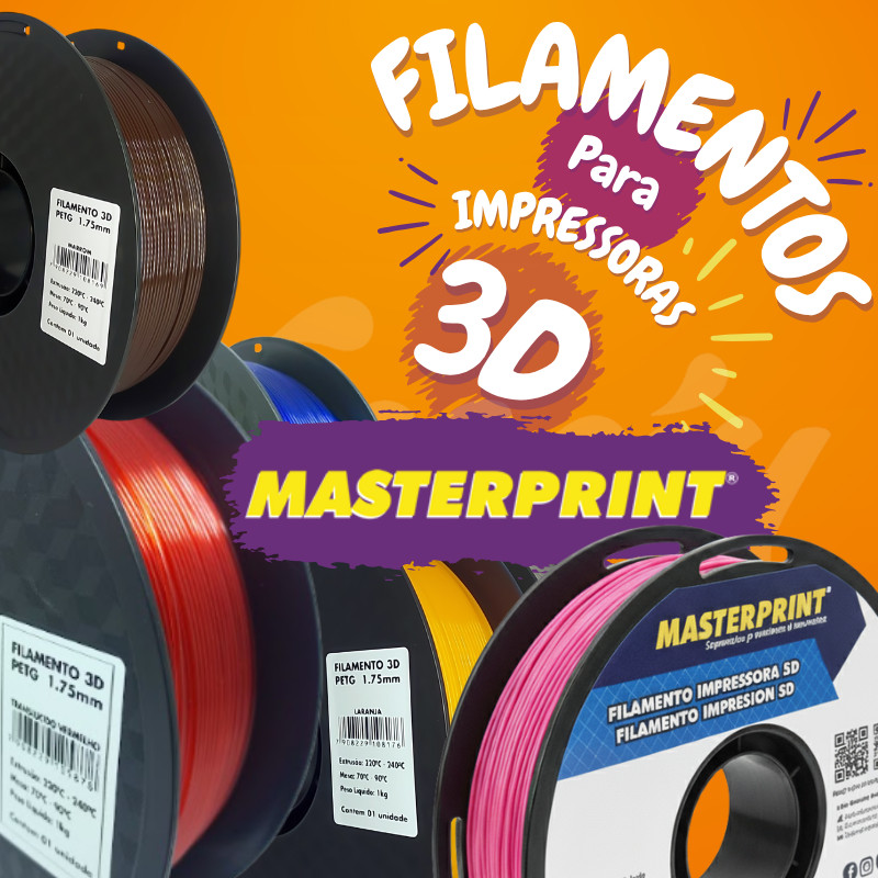 Filamento PETG MasterPrint Premium 1Kg Impressora 3D Várias Cores