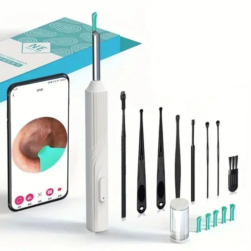 Limpador de Ouvido Otoscópio Removedor de Cera com Câmera Limpeza Wireless