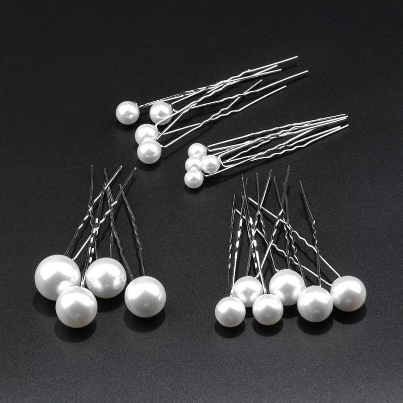 Kit 18 Grampos de Pérola Prata – Enfeite Para Penteado de Noiva