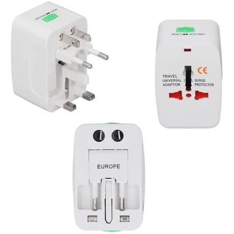 Adaptadores Tomada Universal Bivolt 110V/220V - Compatível +150 Países, Design Leve e Portátil para Viagem Seguro