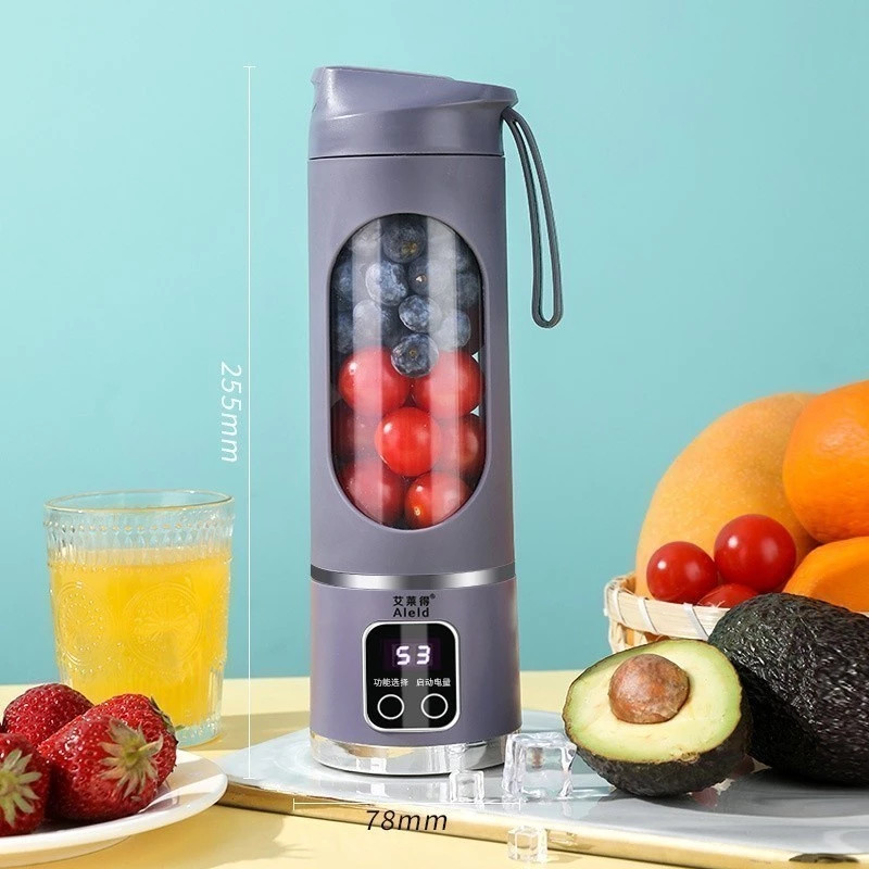 Liquidificador Portátil Recarregável 8  Lâminas 450ml 1300mAh,USB. Frutas/Vitamina. BEMCASA SHOP