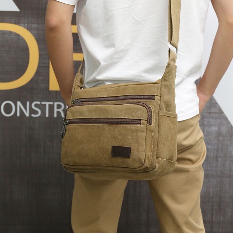 Bolsa lona de Ombro Masculino Unissex Moda Casual Crossbody Versátil de Alta Qualidade 501