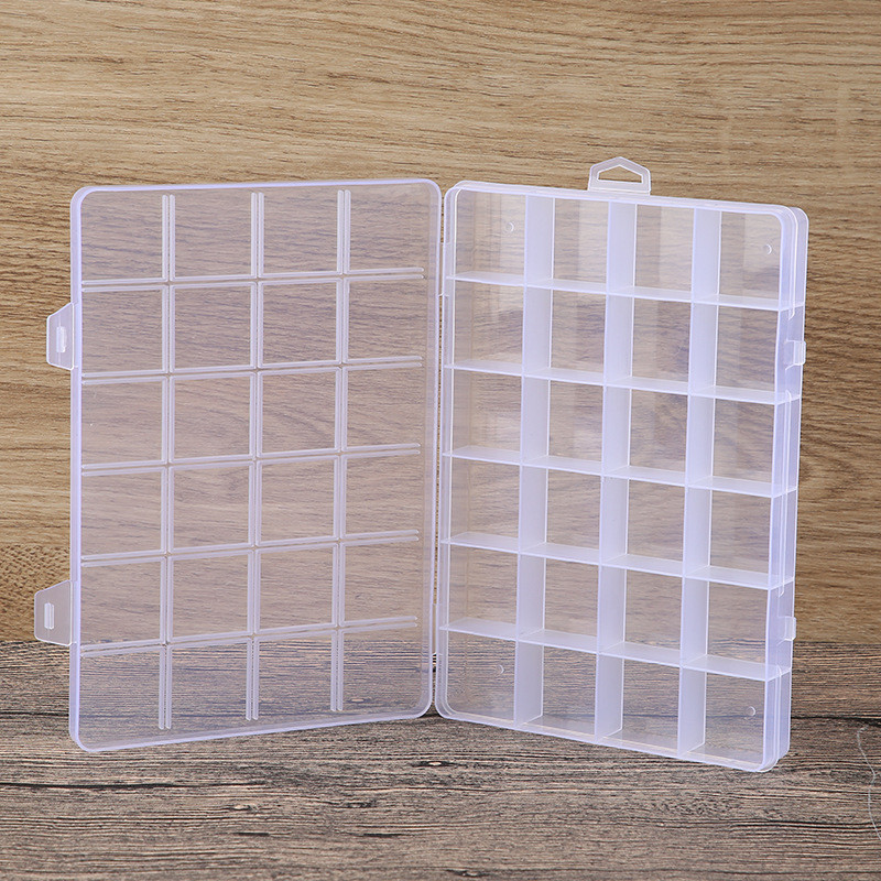 Caixa Organizadora Plástica 19x13x1.8cm Maleta Box 24 Divisórias para Joias, Bijuterias e Miçangas