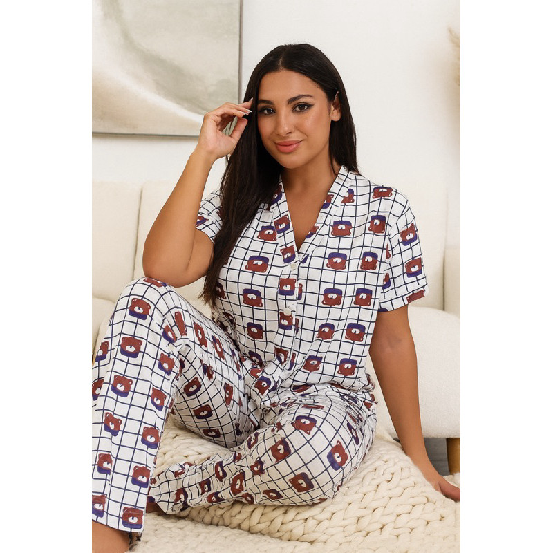 Conjunto de Pijama Longo em Malha Sued Macia com Manga