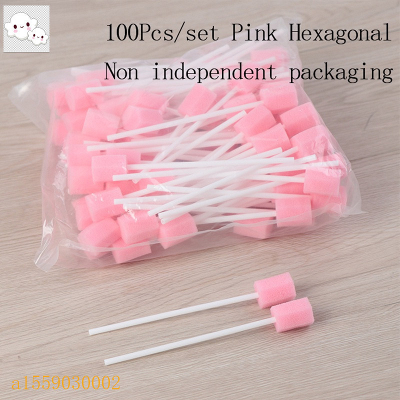 100pcs esponja oral de limpeza descartável com BR