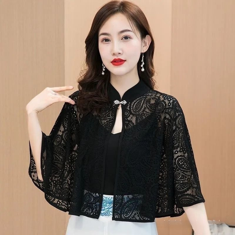 Capa De Casamento De Renda De Verão Bolero Para Mulheres Vestido Champanhe Gola Alta Rosa Cinza Luz Off White GR9V