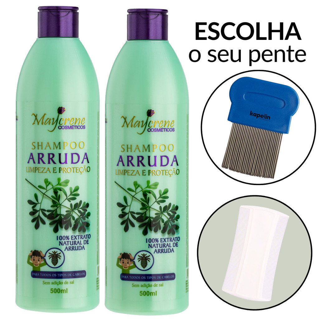 Kit 2 Shampoo Tratamento para Piolhos e Lêndeas + Pentes (Variações)