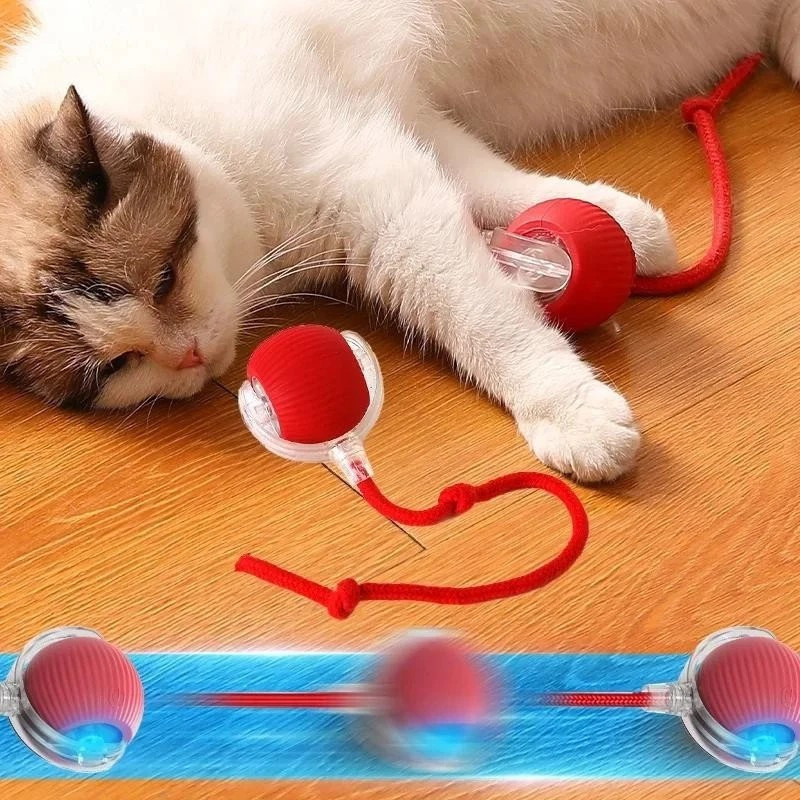 Bola de Brinquedo Interativa para Gatos com LED | Auto Rolante, USB Recarregável, Estímulo e Enriquecimento Pet