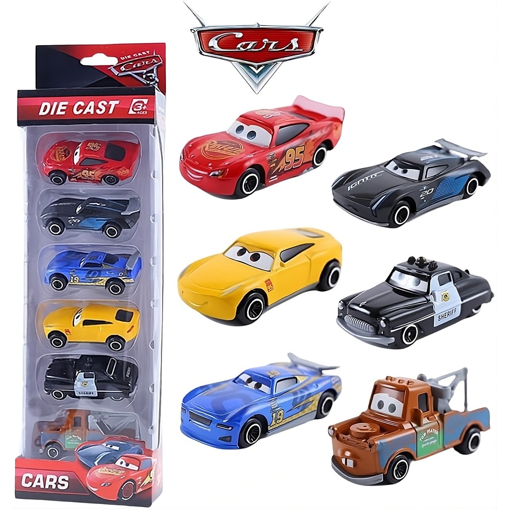 Kits 3 | 5 | 6 e 7 Carrinhos Cars Relâmpago McQueen Metal Diecast Miniatura Infantil Coleção