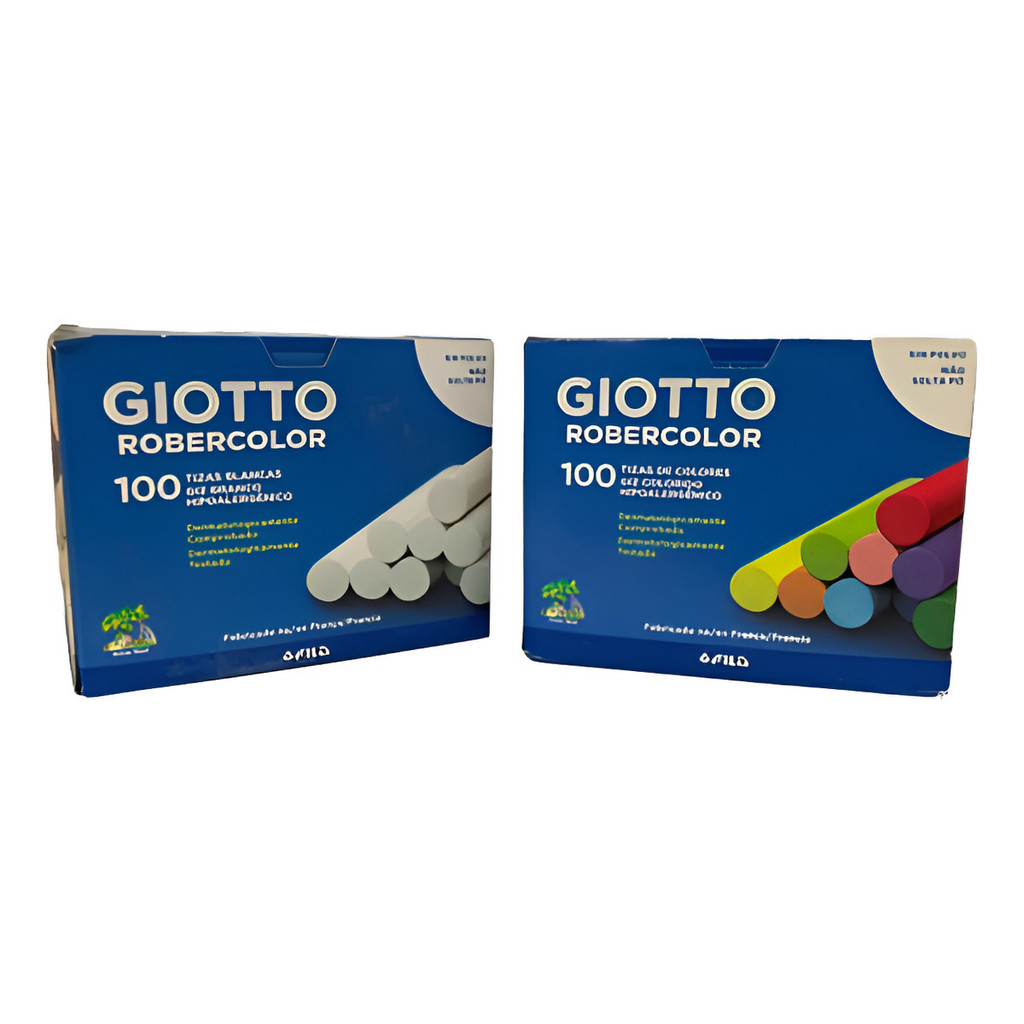 2 Cx Giz Giotto Robercolor 1 Cx 100 Branco 1 Cx 100 Colorido