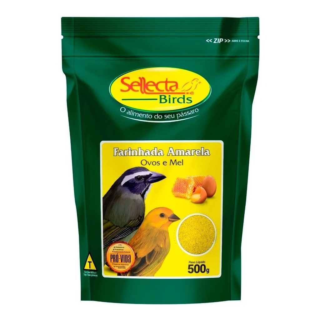 Farinhada Amarela com Ovos e Mel 500g Selecta para Trinca Ferro e Aves