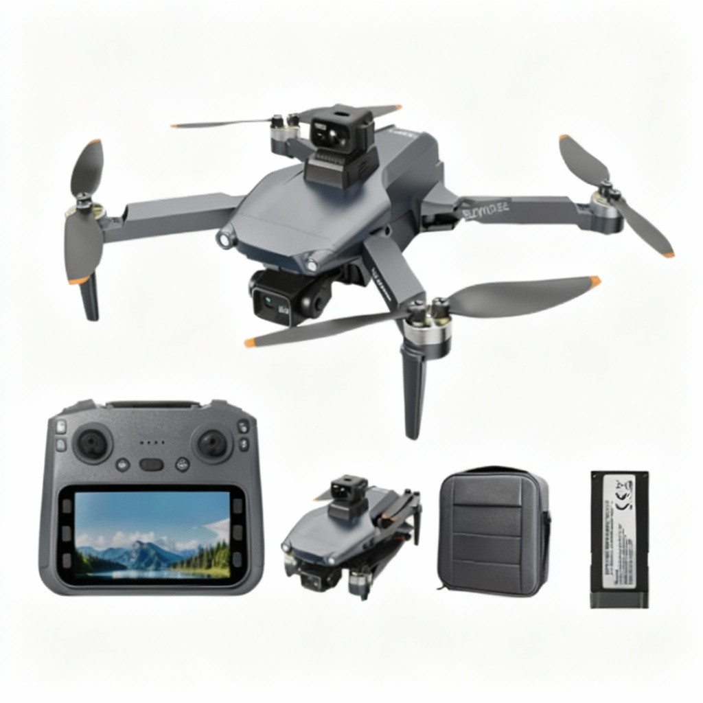 Drone L600 Pro Max – Com Tela, Câmera, Gimbal 3 Eixos, GPS, Evita Obstáculos, Motor Brushless