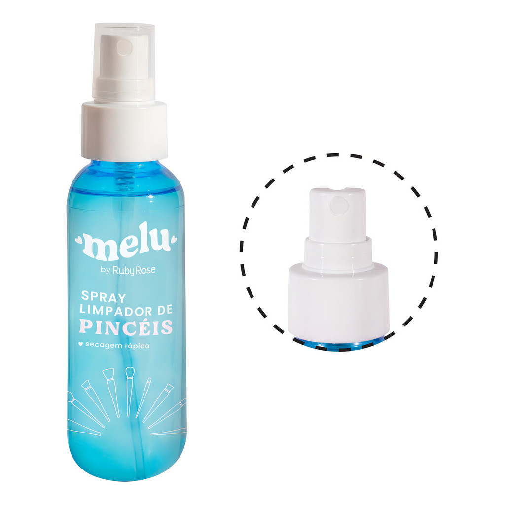 Spray Limpador De Pincéis Secagem Rápida Melu by Ruby Rose 100ml