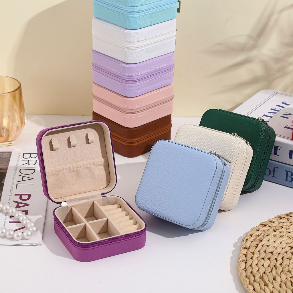 Kit 1-5pcs  Mini Porta Joia De Bolsa Para Viagem Portátil/Caixa De Armazenamento/Bolsa/Anel/Colar