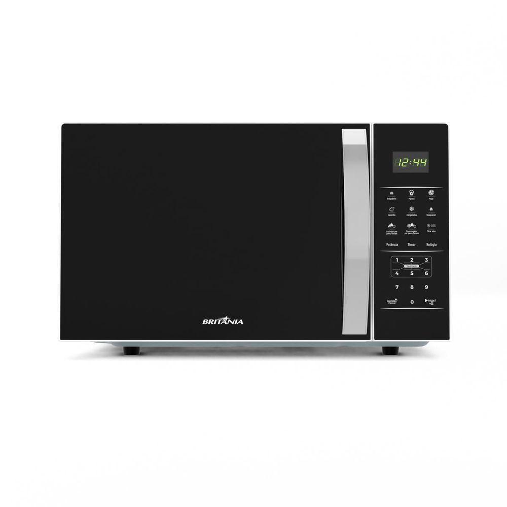 Micro-ondas Britânia 28L Branco Espelhado Limpa Fácil BMO30 220V