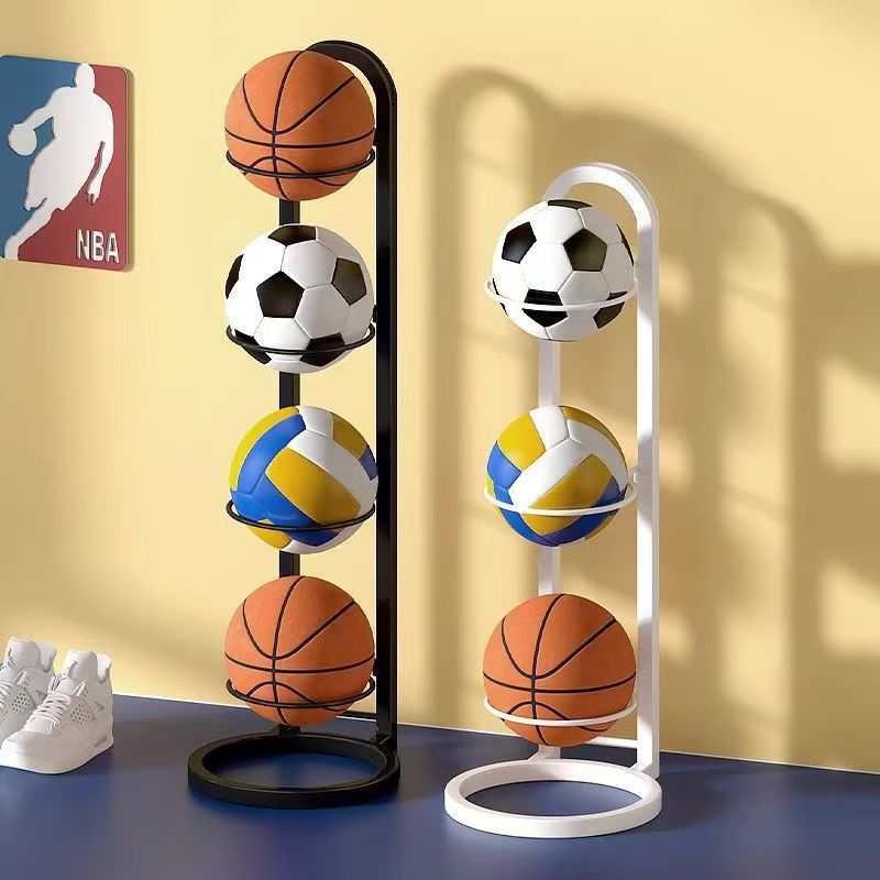 Rack De Armazenamento Portátil Para Suporte De Basquete-Organizador Bolas De Futebol E Equipamentos Esportivos