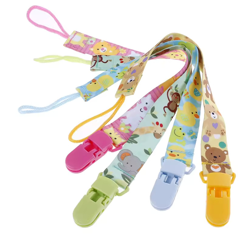 Prendedor de chupeta chuca  premium com mola universal – clipe com trava, amarelo divertido para bebê menino / menina