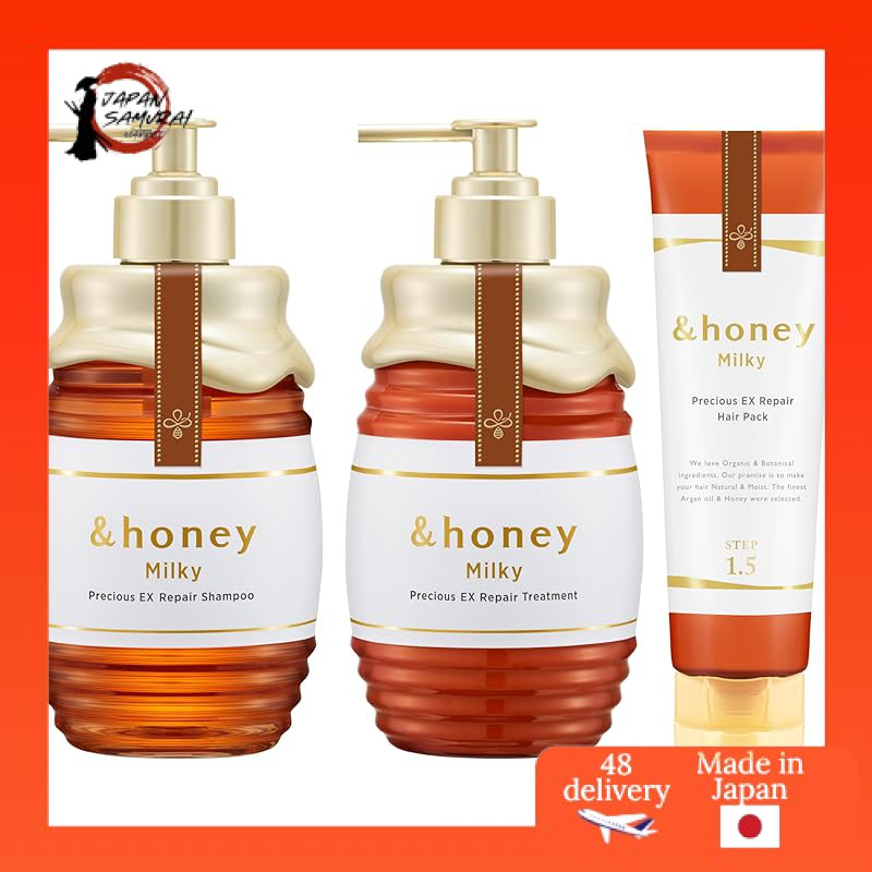 Conjunto De 3 Peças & honey Moisture Repair [Shampoo/Condicionador/Pacote De Cabelo]-Direto Do Japão