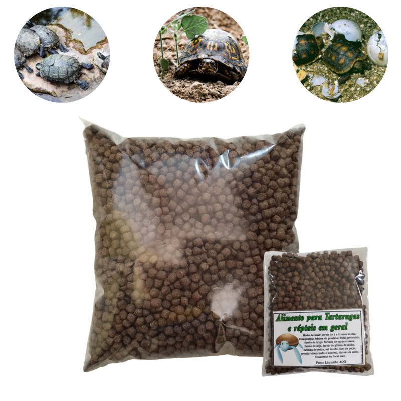 Ração Para Tartaruga 100gr Jabuti E Tigre Dágua Adulto
