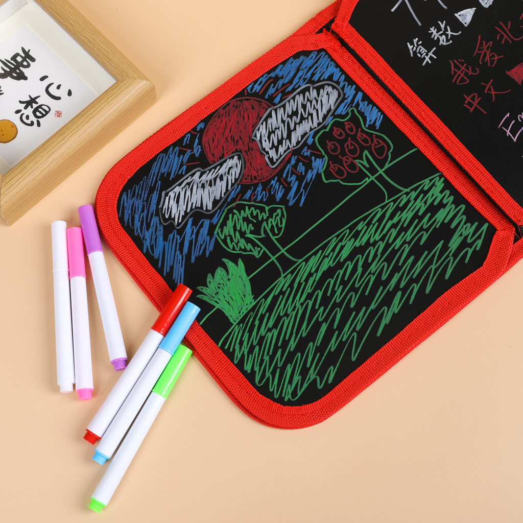 Caderno Magico Desenhar de Raspar com Lençol e 6/3 Canetas Infantil