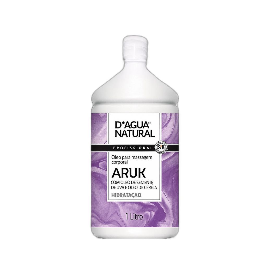 Óleo Para Massagem D’Agua Natural Aruk 1L – Hidratação com Semente de Uva