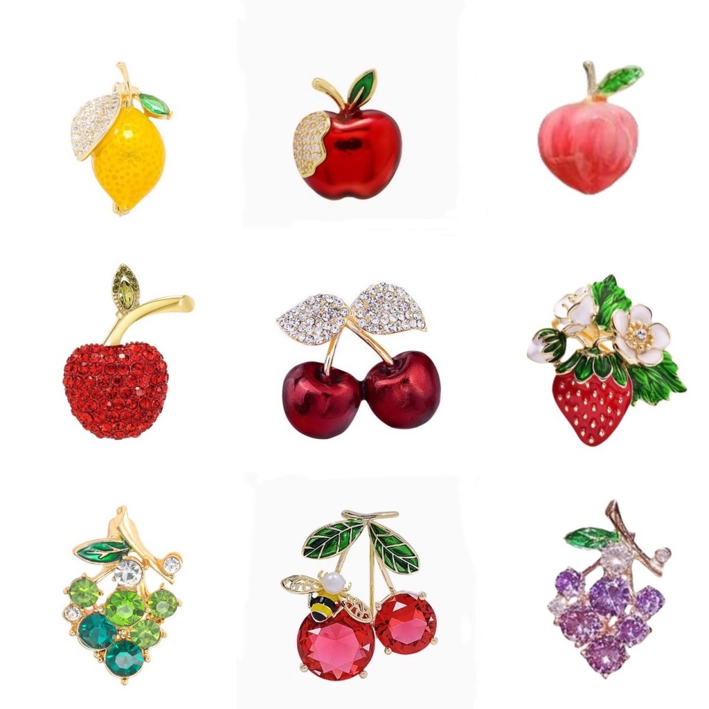 Broche de Cereja Premium | Acessório Encantador para Roupas e Presente Feminino - Perfeito para Festas, Férias e Ocasiõe