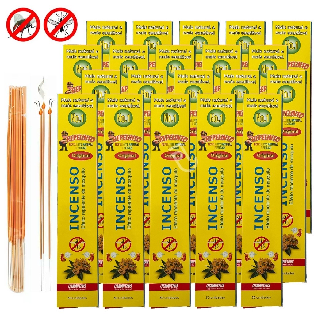 Kit 150- 600 Incensos Ação Repelente Contra Mosquito Barata - Caixas Natural Osmanthus