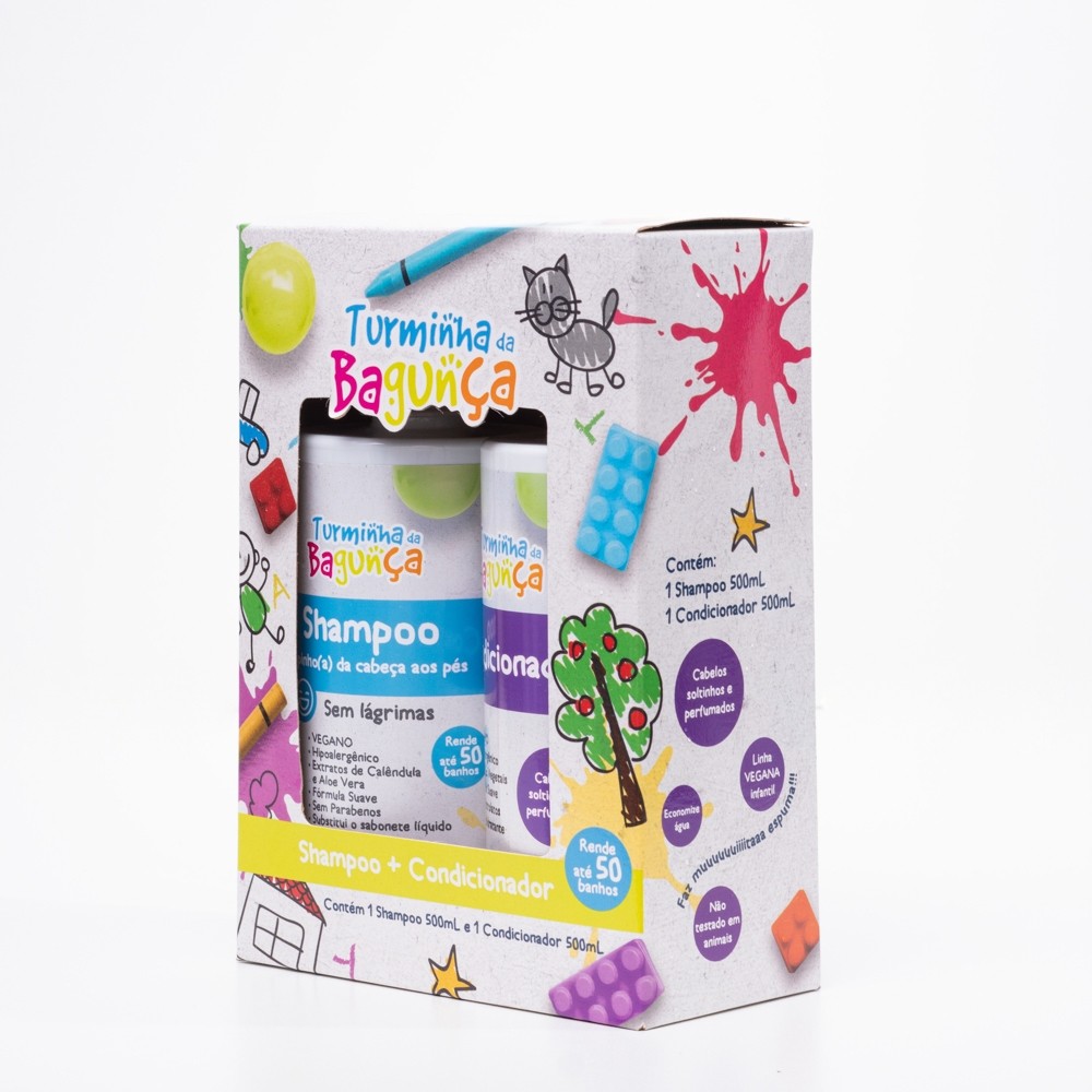 Kit Infantil Shampoo + Condicionador TURMINHA DA BAGUNÇA 500ml