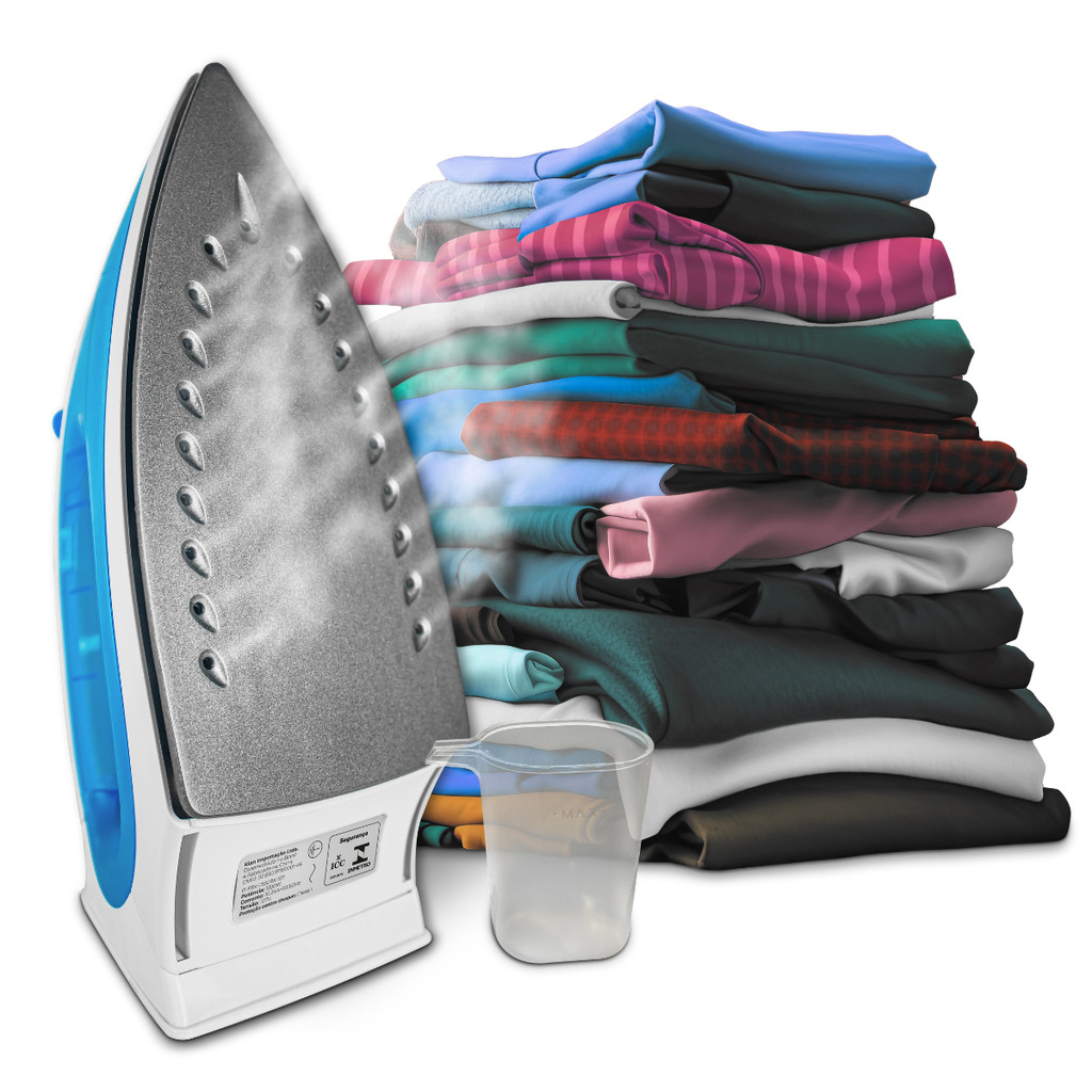 Ferro de Passar Roupa a Vapor 1300W FPV100 Base Revestida Antiaderente Roupa Camisa Blusa - Kian