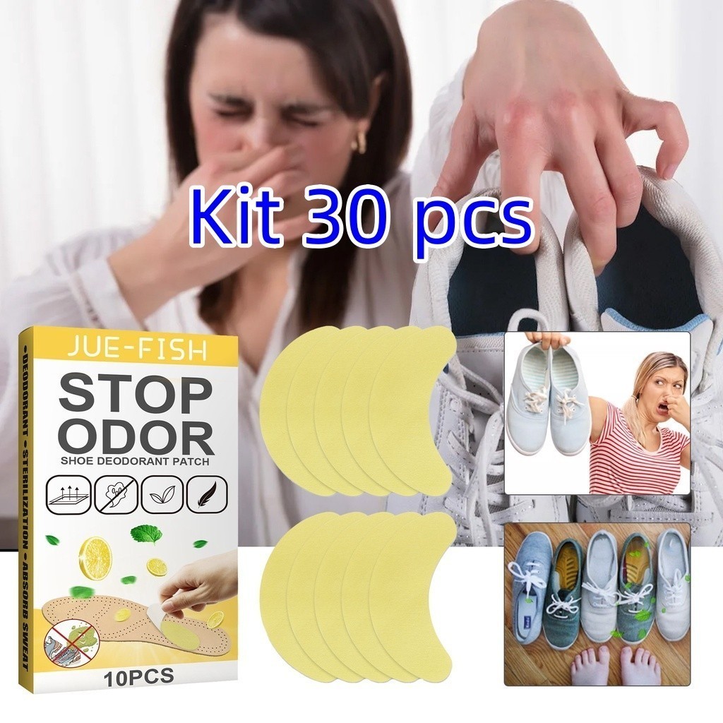 Kit de 30 Adesivos De Desodorante Para Sapatos Fresco
