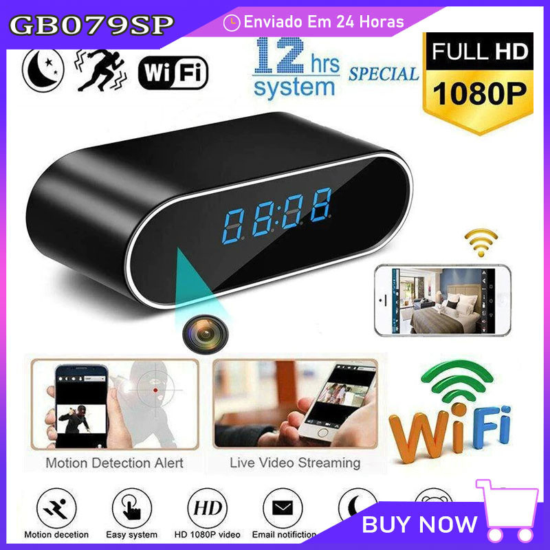 Relógio De Mesa Espião Com Câmera Wi-fi E 1080P Oculta Relógio Sem Fio
