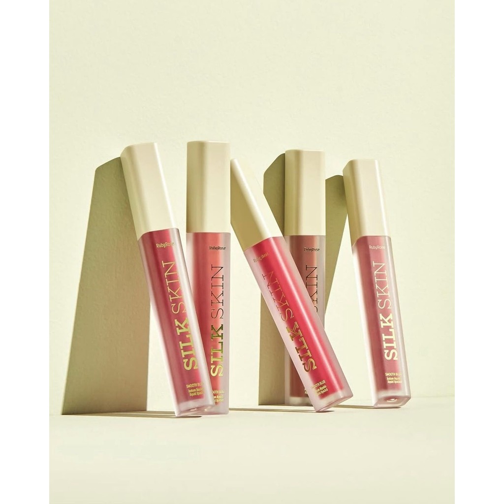 Batom Smooth Blur Silk Skin Ruby Rose Matte 8 Cores - Alta Pigmentação e Efeito Aveludado