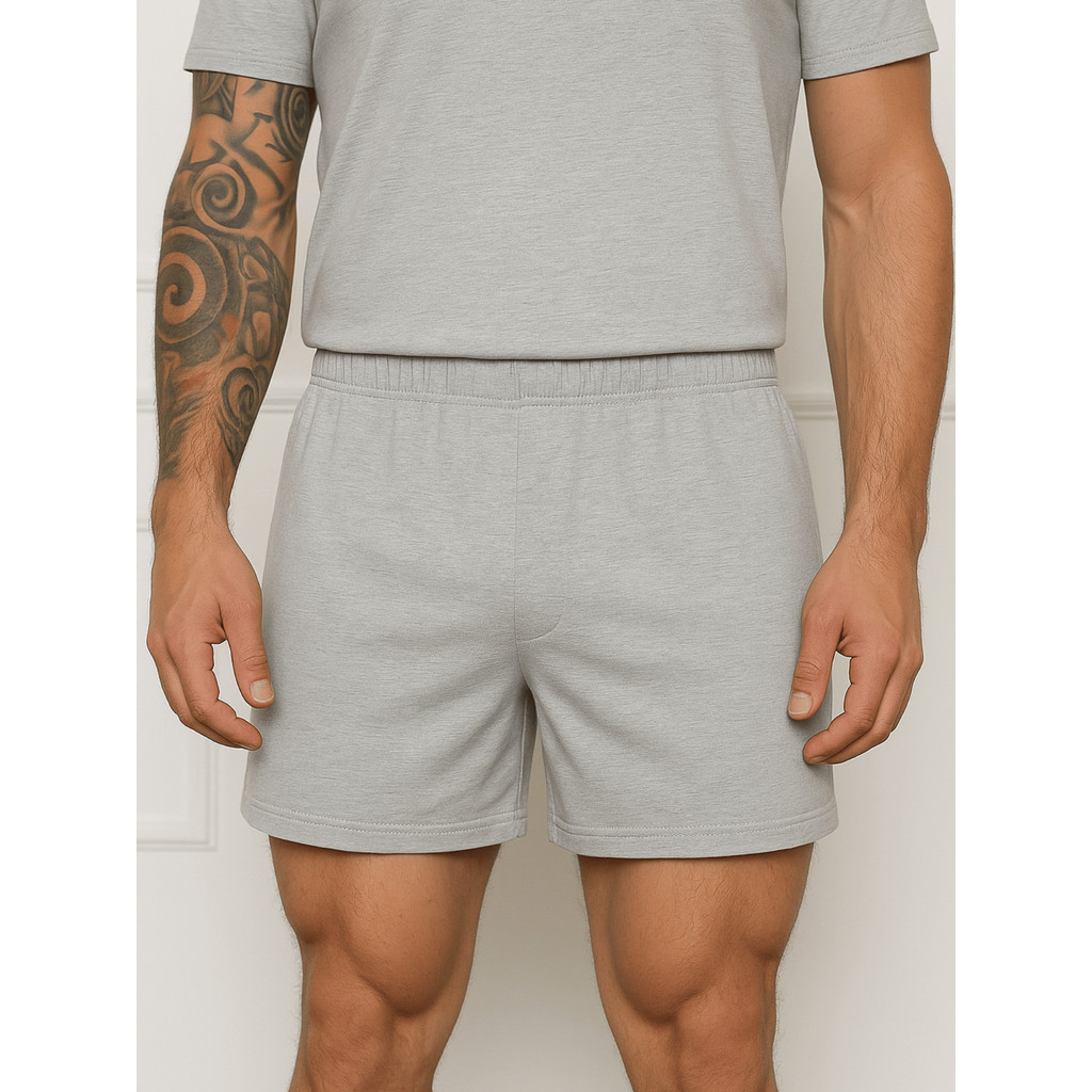 Samba Canção Lisa Short Malha Cueca Pijama Barato Masculino