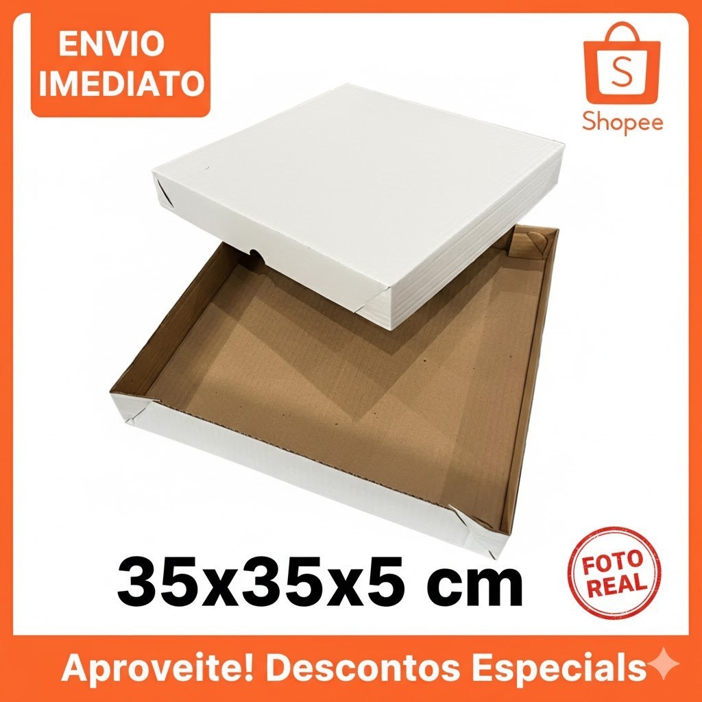 10 Caixas 35x35x5 Branco para 100 Doces ou Salgados Montável