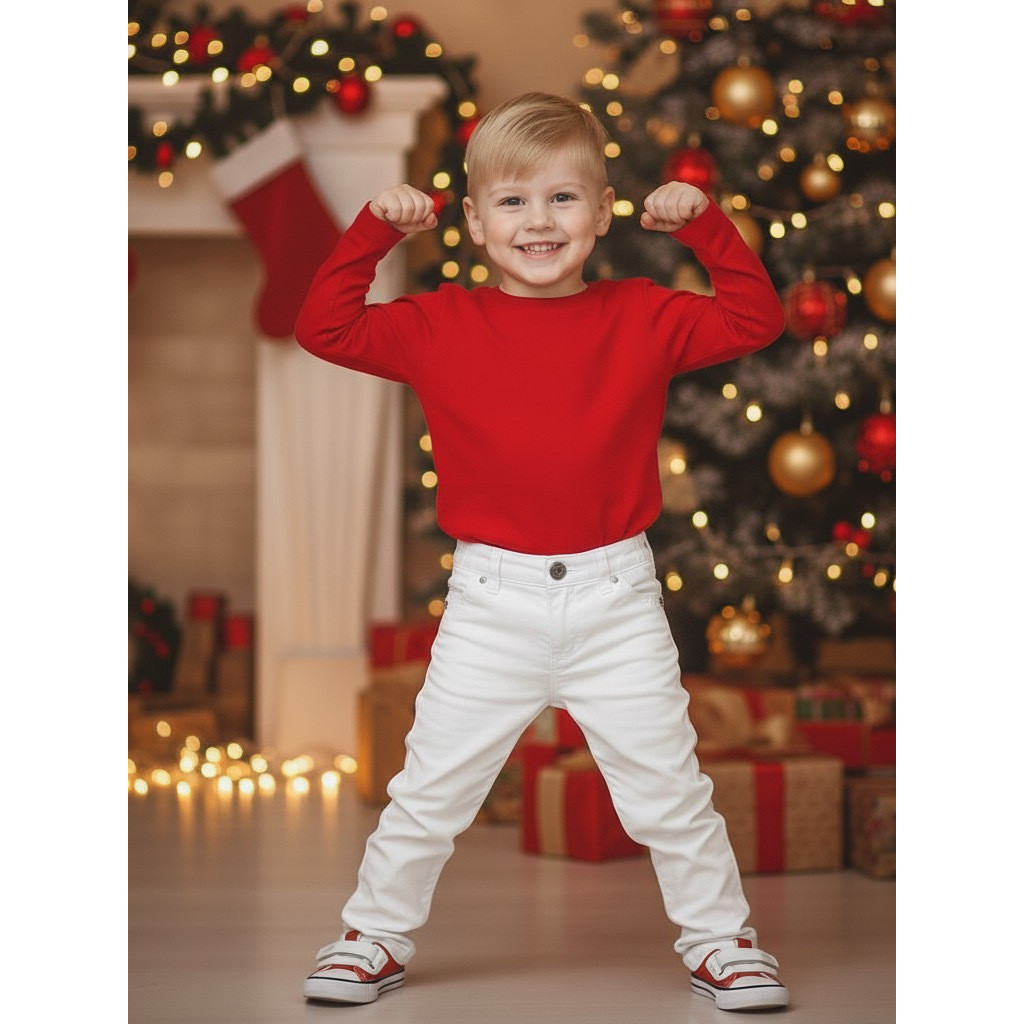 Calça Jeans Lycra Infantil Branca Masculina | Moda Menino 1 a 8 Anos | Confortável e Moderna