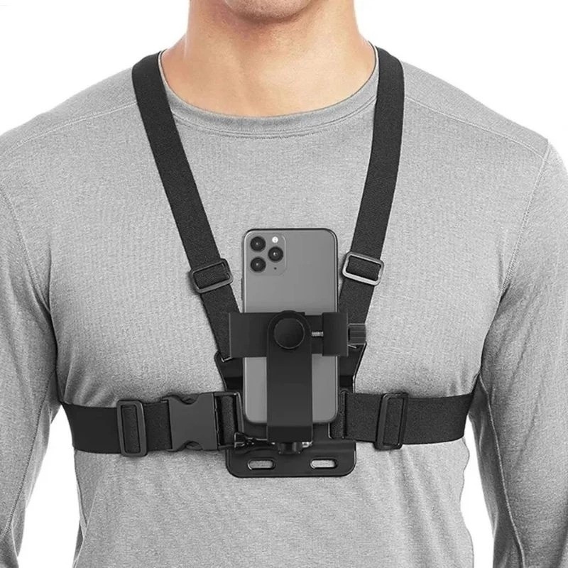 Suporte de peito ajustável para telefones celulares e câmeras GoPro para peito de motocicleta e bicicleta loja canaa