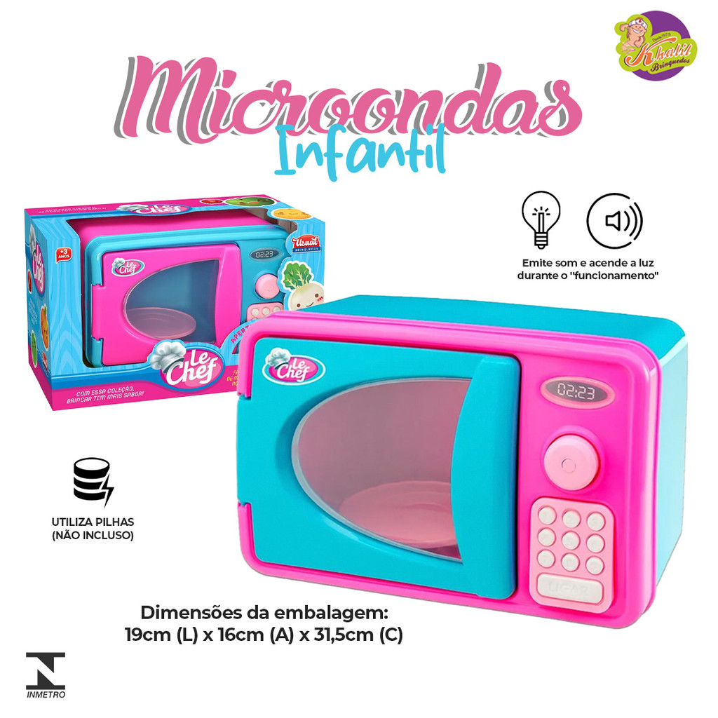 Micro-ondas Infantil Le Chef de Brinquedo – Luz e Som Realistas