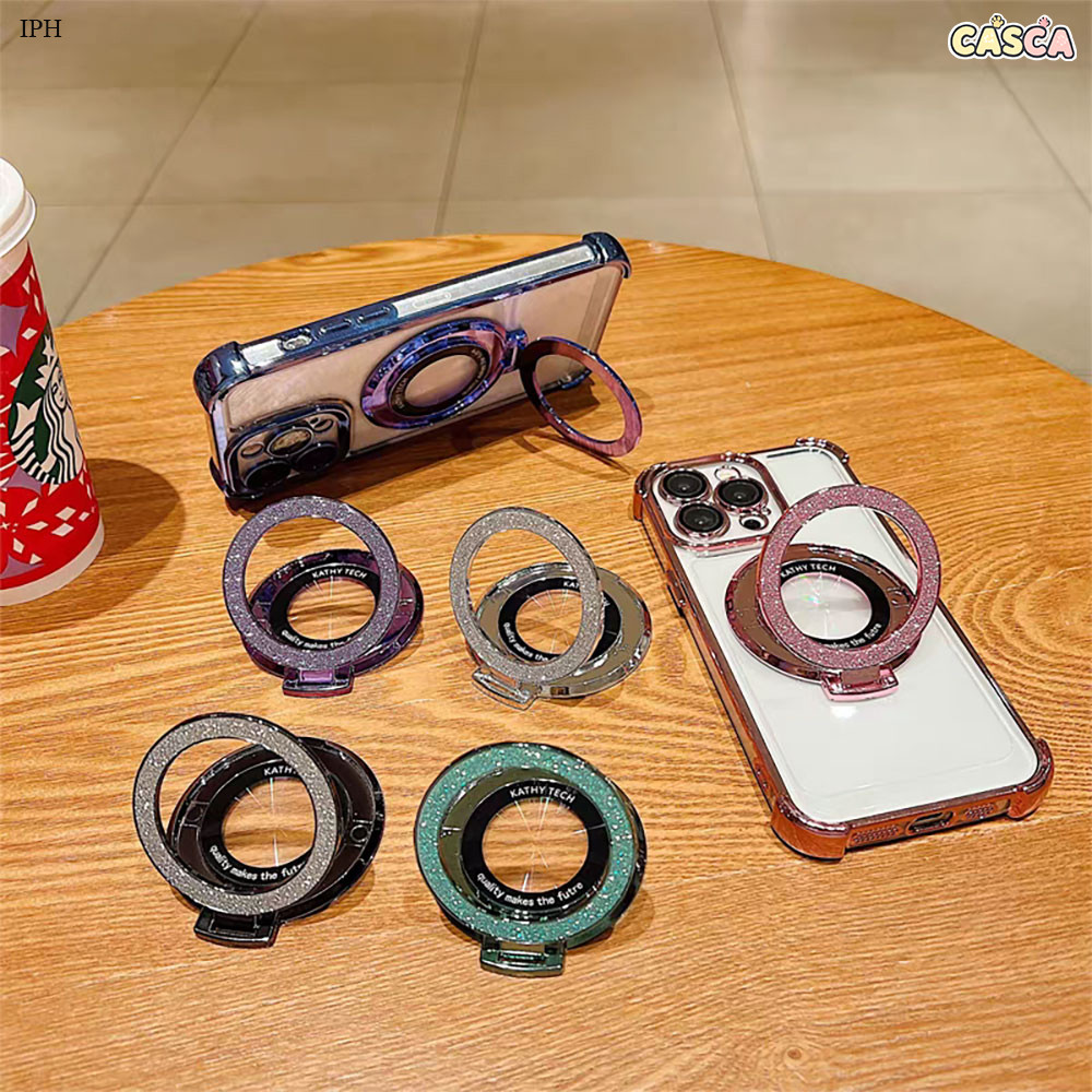 Anel De Metal Brilhante Suporte De Dedo Para Celular Compatível Com KZJ007