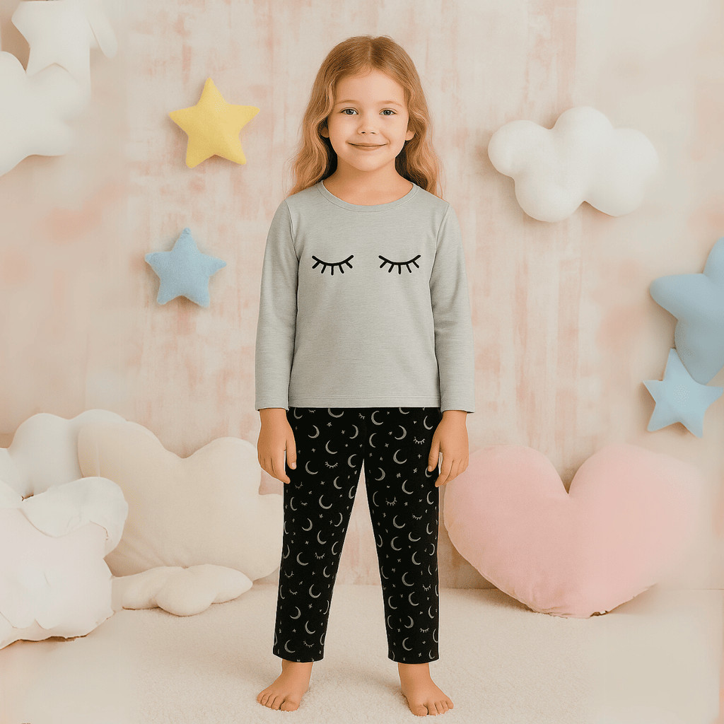 Pijama Longo Infantil Manga Comprida Frio Dormir Linha Noite Inverno Personagem