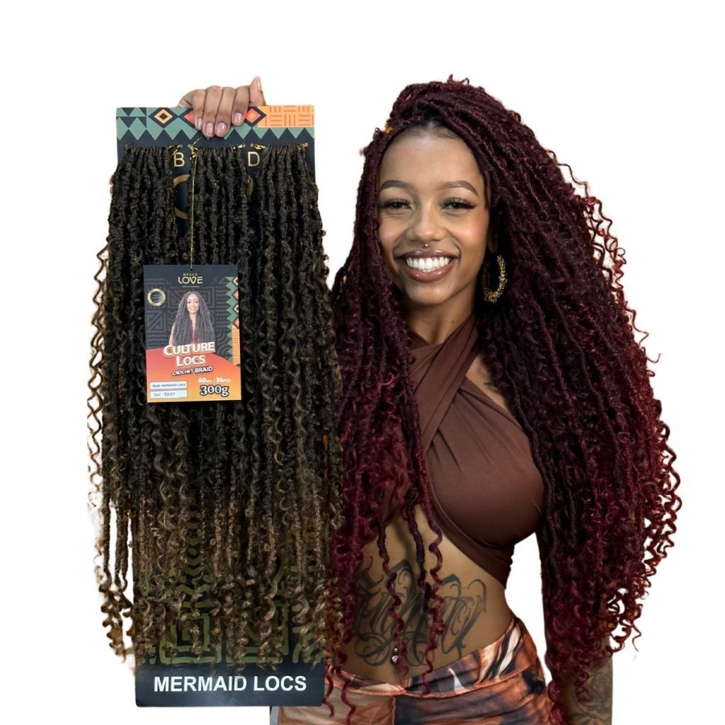 Cabelo Dread Butterfly com Cachos – Mermaid Locs 300g (Crochet Braid)