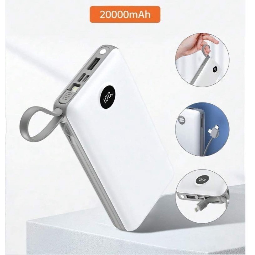 Carregador Portátil Power Bank 20000mAh – Alta Capacidade e Recarga Rápida