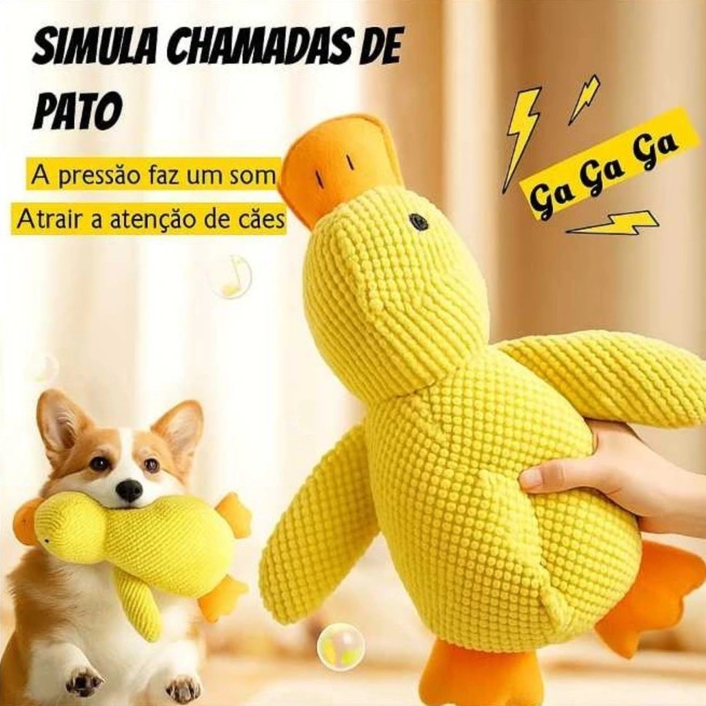 Brinquedo Interativo de Pelúcia para Cães e Gatos Pato 45cm