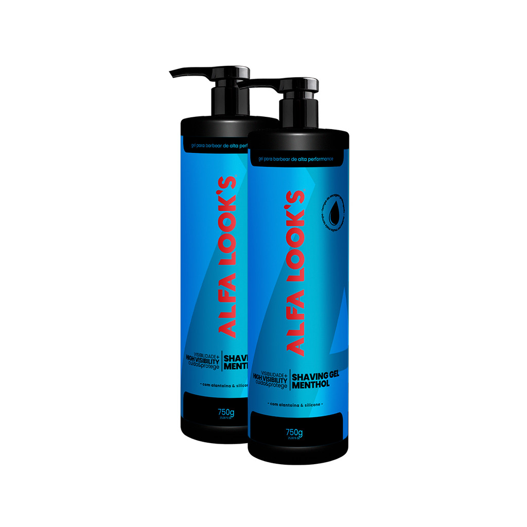 SHAVING GEL MENTHOL 750G ALFA LOOK'S - 2 UNIDADES
