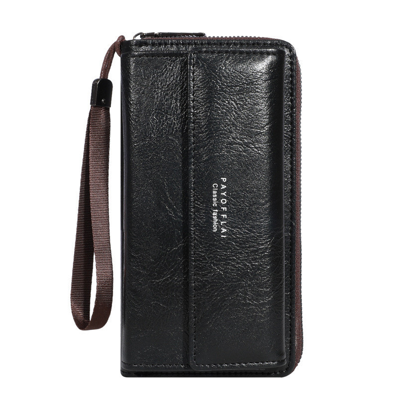 Carteira Longa de PU Masculina CHENXIAOH – Slots para Múltiplos Cartões, Clutch de Grande Capacidade, Carteira para Tele