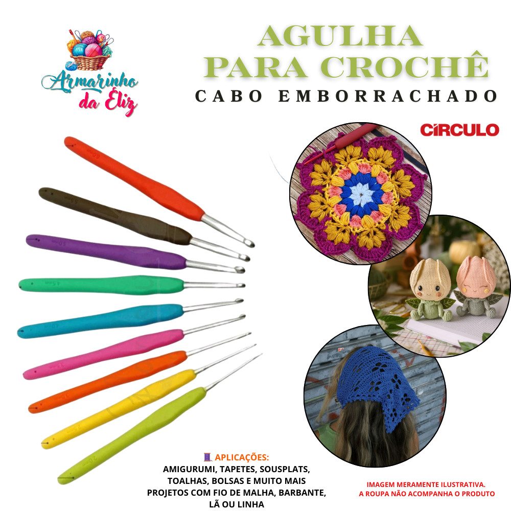 Agulha de Crochê Soft Cabo Emborrachado Circulo - (1 un)