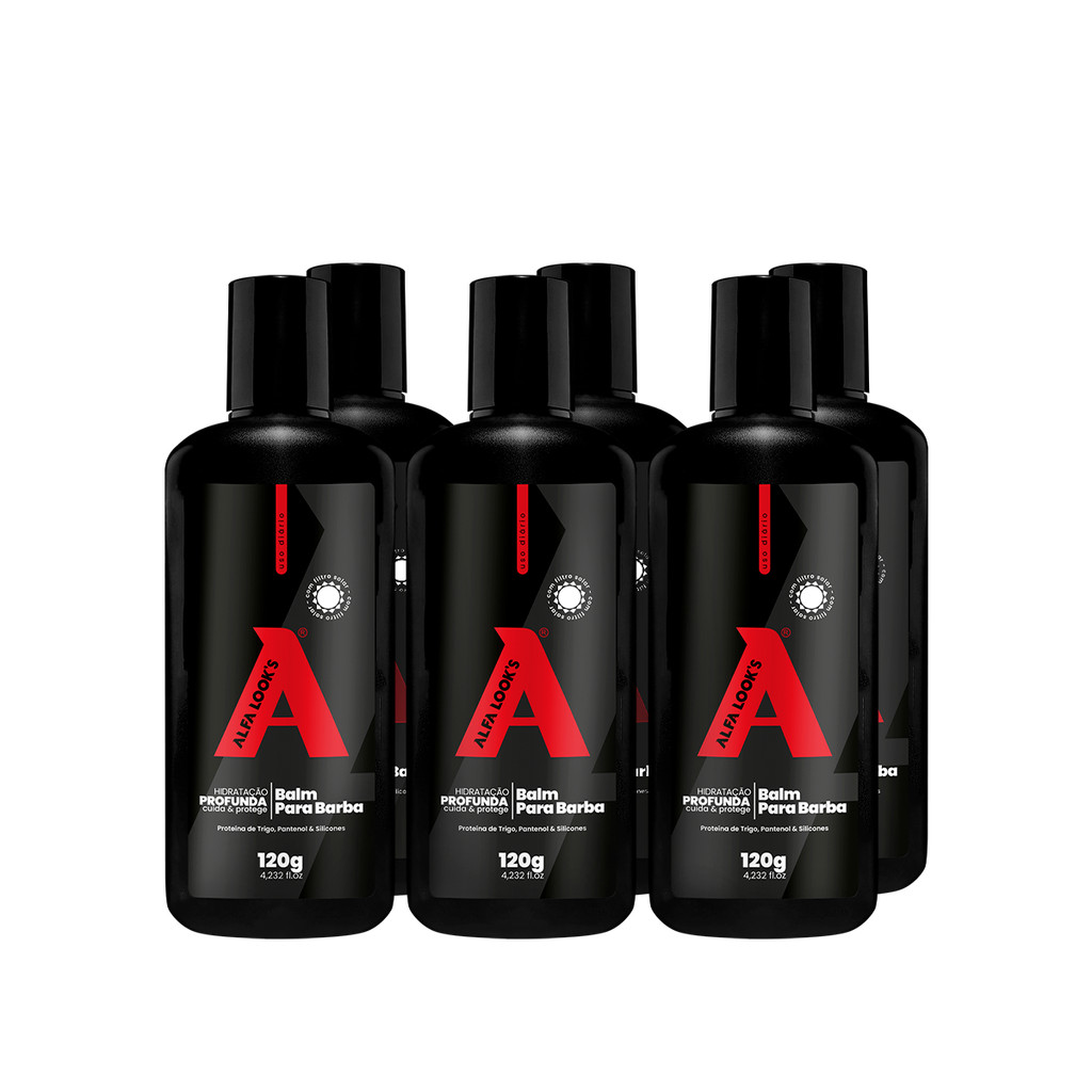 BALM PARA BARBA 120G ALFA LOOK'S - 6 UNIDADES - BALM BARBA ATACADO REVENDA
