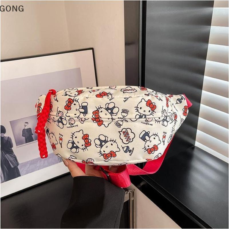 [BI] Anime Impresso Denim Casual Cintura Bolsa Versátil Simples Desenho Animado Crossbody Esportes Peito Presentes Brinq