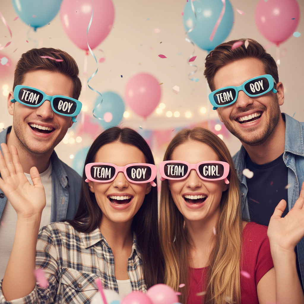 Kit 2 Óculos Chá Revelação Rosa E Azul Boy Girl Lembrancinha